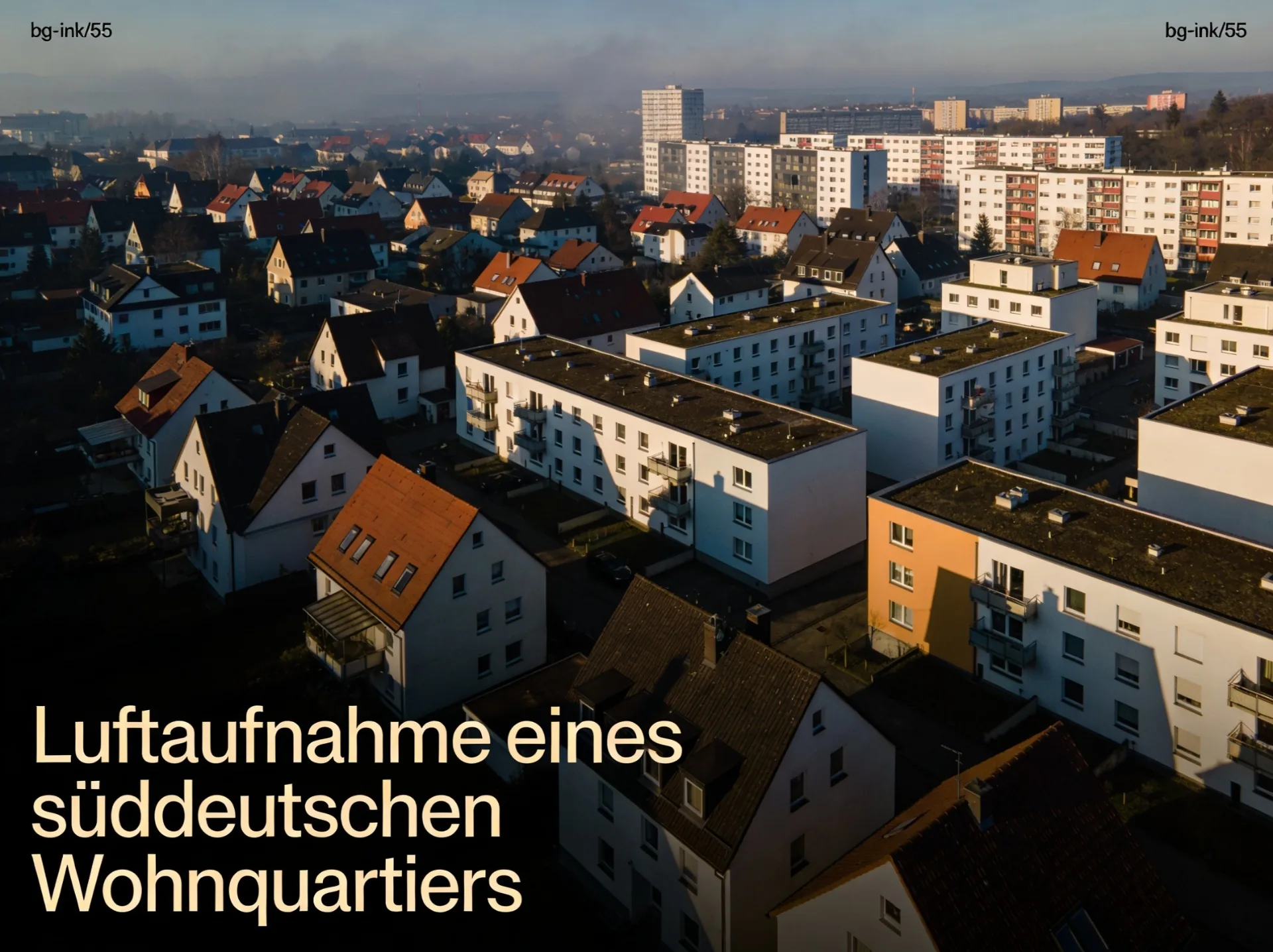 Luftaufnahme eines süddeutschen Wohnquartiers